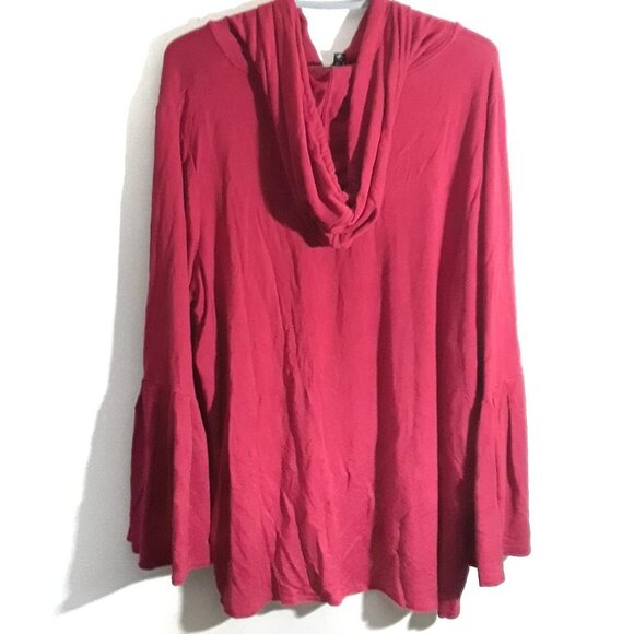 Love & Legend 3xl ladies Red Bell Sleeve Hooded Top - Picture 2 of 5